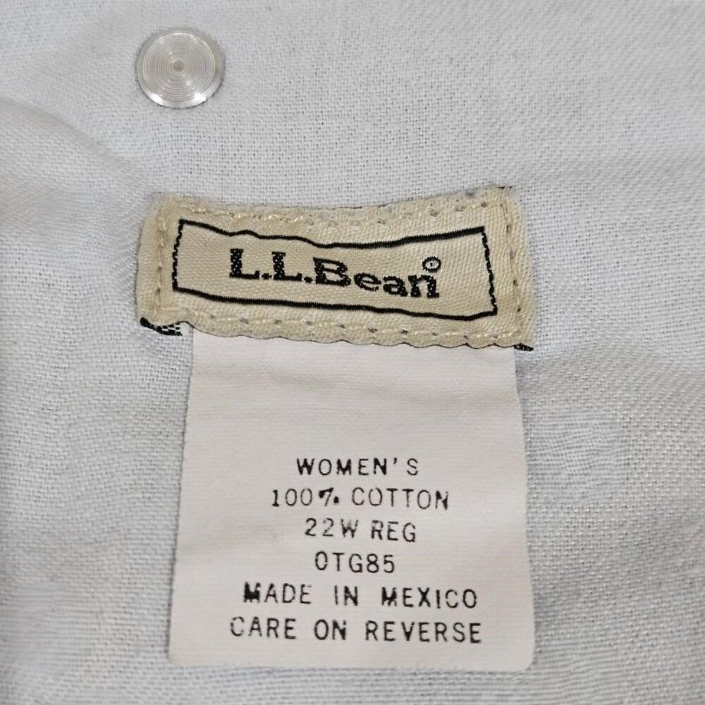 LL BEAN LIGHT WASH COTTON 5 POCKET JEAN CAPRIS  22W  CROPPED PANTS STRAIGHT LEG - Picture 6 of 6